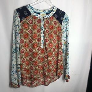 Anthroplogie Maeve Paisley Top blouse size 6 0688
